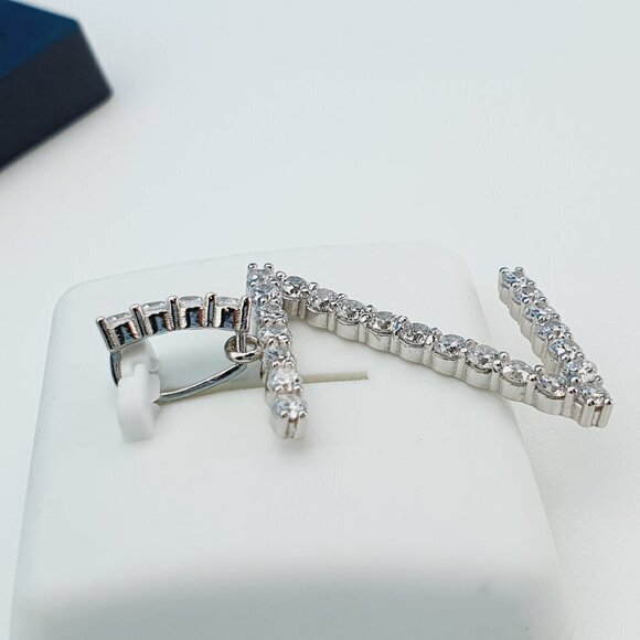 "925 Sterling Silver Cubic Zirconia Initial Pendant, UU1P6A6192 - Picture 2 of 10